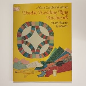 VTG Double Wedding Ring Patchwork With Plastic Templates Quilt Pattern Book